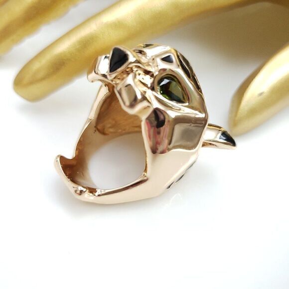 New! FP Panthere Gold Plated Cocktail Statement Ring - Picture 15 of 16